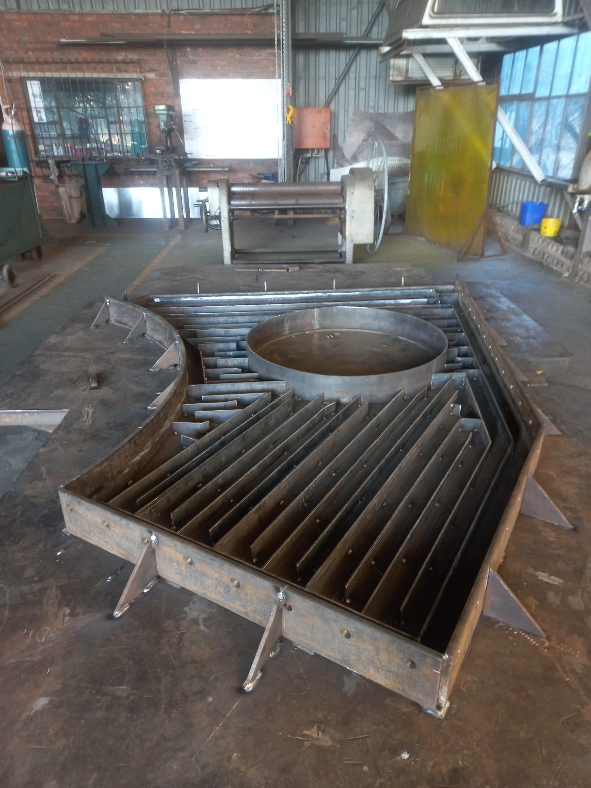 Furnace roof panel being fabricated in the NWPS workshop